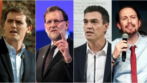 Rivera, Rajoy, S&aacute;nchez e Iglesias