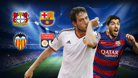 Leverkusen . Barcelona y Valencia - Lyon