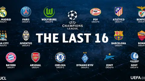 Los equipos clasificados para octavos de la Champions Los equipos clasificados para octavos de la Champions