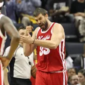 Marc Gasol celebra la victoria de Memphis Marc Gasol celebra la victoria de Memphis