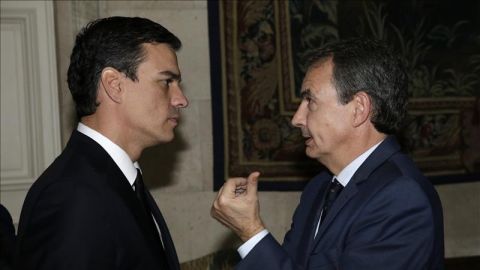 Pedro S&aacute;nchez y Jos&eacute; Luis Rodr&iacute;guez Zapatero