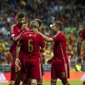 España celebra un gol