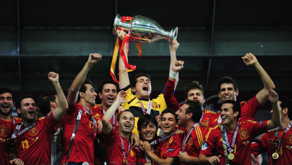 La Selección celebra su triunfo en la Eurocopa de 2012