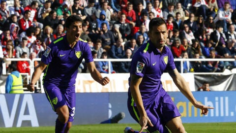 Charles celebra su gol contra el Rayo Vallecano