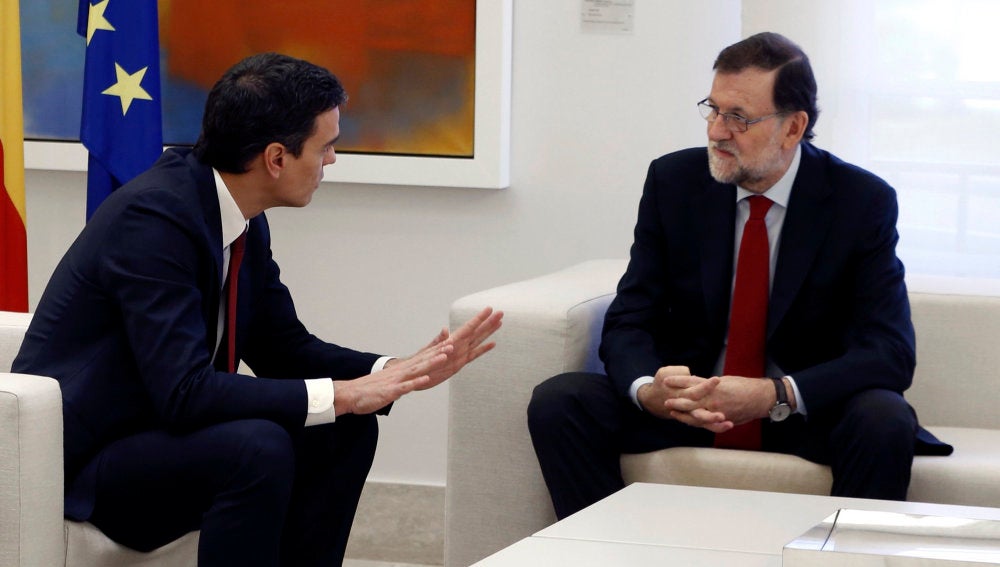 Pedro Sánchez y Mariano Rajoy, durante su encuentro en La Moncloa