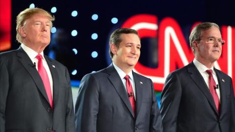 Ted Cruz, Donald Trump y Jeb Bush