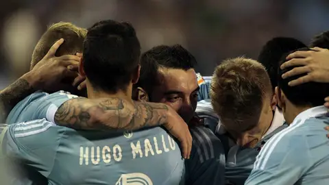 Los jugadores del Celta festejan un tanto Los jugadores del Celta festejan un tanto