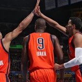 Ibaka y Westbrook, en el partido ante los Heat Ibaka y Westbrook, en el partido ante los Heat