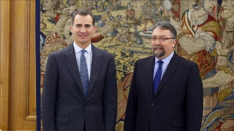 El Rey Felipe VI ha recibido al portavoz de Foro Asturias, Isidro Mart&iacute;nez Oblanca