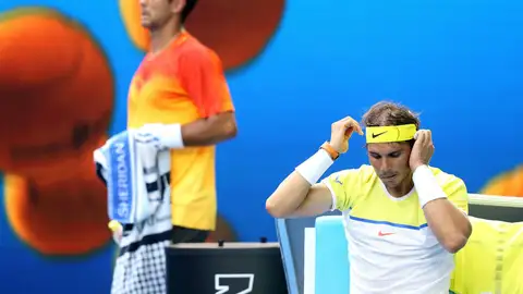 Rafa Nadal con gesto serio ante Verdasco Rafa Nadal con gesto serio ante Verdasco