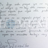 Carta que el niño de 11 años Diego González dejó a sus padres antes de suicidarse
