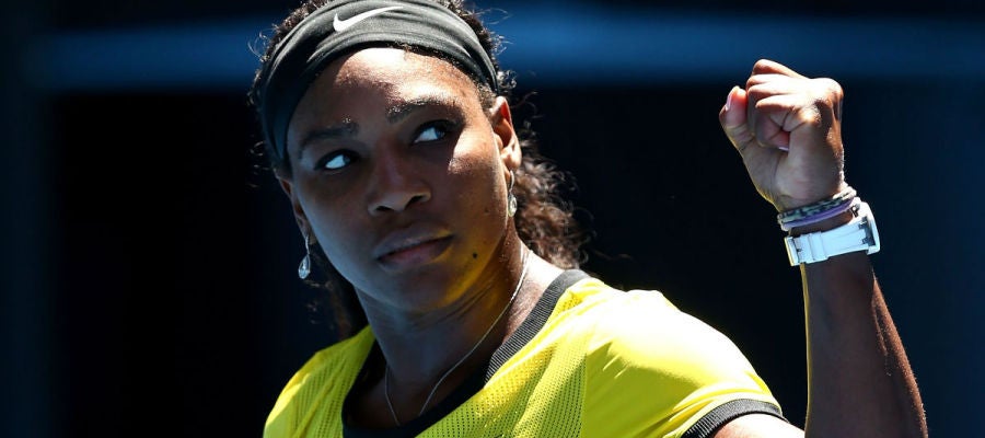 Serena Williams celebra un punto en el Open de Australia Serena Williams celebra un punto en el Open de Australia