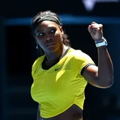 Serena Williams celebra un punto en el Open de Australia Serena Williams celebra un punto en el Open de Australia