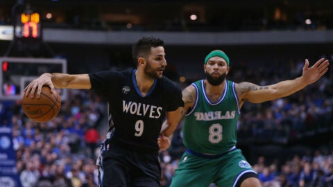 Ricky Rubio, en acci&oacute;n ante Dallas