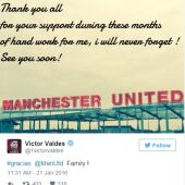 El tuit de Víctor Valdés despidiéndose del United