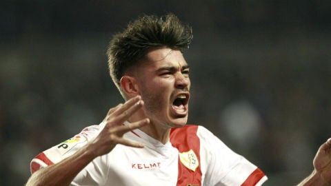 Jozabed celebra un gol con el Rayo