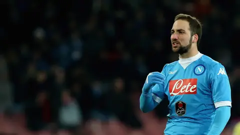 Gonzalo Higuaín, en un partido con el Nápoles Gonzalo Higuaín, en un partido con el Nápoles