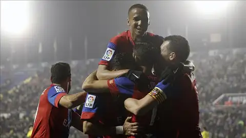 Los jugadores del Levante celebran un gol en el Ciudad de Valencia Los jugadores del Levante celebran un gol en el Ciudad de Valencia