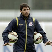 Víctor Sánchez del Amo, durante un entrenamiento del Deportivo de la Coruña