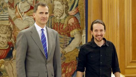 El Rey Felipe VI recibe al l&iacute;der de Podemos, Pablo Iglesias