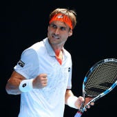 David Ferrer celebra un punto en el Open de Australia