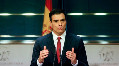 Pedro S&aacute;nchez en su comparecencia 