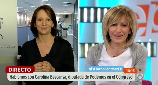 Carolina Bescansa: "No será difícil el acuerdo porque el PSOE defendía el derecho a decidir" Carolina Bescansa: "No será difícil el acuerdo porque el PSOE defendía el derecho a decidir"