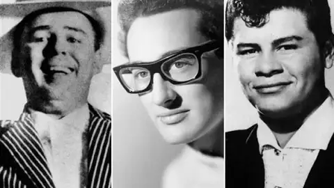 Ritchie Valens, Buddy Holly y 'The Big Bopper' Trágico accidente de avión donde murieron Ritchie Valens, Buddy Holly y 'The Big Bopper'