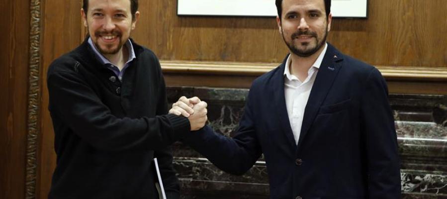 Pablo Iglesias y Alberto Garzón Pablo Iglesias y Alberto Garzón