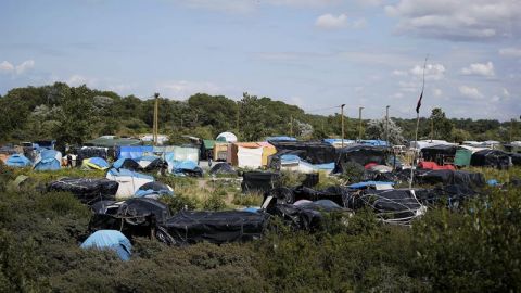 Vista del campamento de la "jungla de Calais"