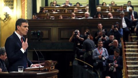 Pedro S&aacute;nchez en su discurso de investidura