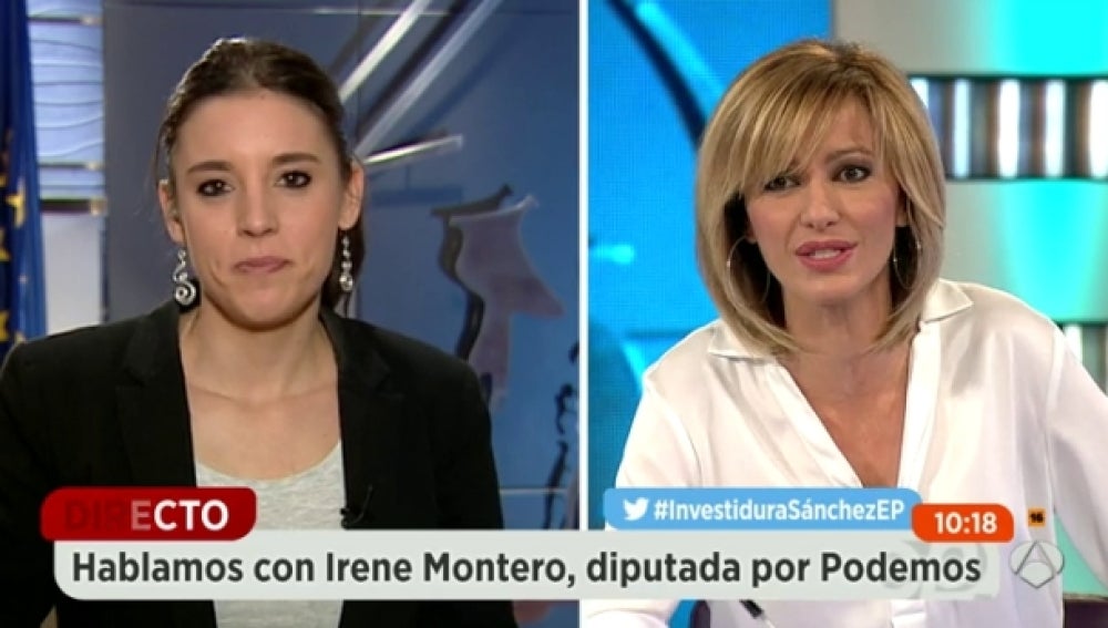 Irene Montero, diputada de Podemos en Espejo Público