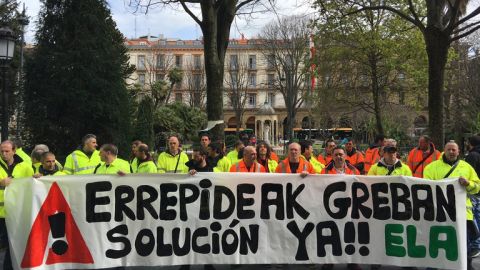 Huelga de los trabajadores de carreteras.