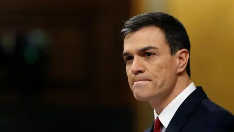 Pedro Sánchez durante su discurso de investidura Pedro Sánchez durante su discurso de investidura