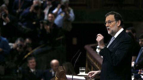 Mariano Rajoy durante su intervenci&oacute;n en el debate de investidura