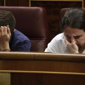 Pablo Iglesias e Íñigo Errejón en el Congreso de los Diputados