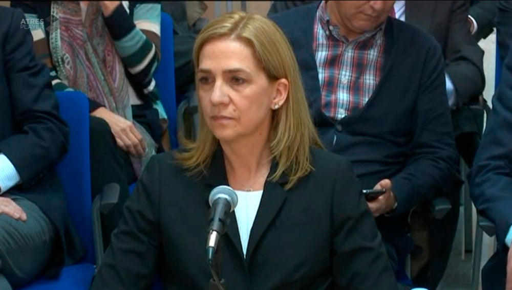 La Infanta Cristina durante su declaración ante el juez