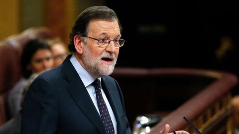 El presidente del Gobierno en funciones, Mariano Rajoy, durante su intervenci&oacute;n en la segunda votaci&oacute;n de la investidura de S&aacute;nchez