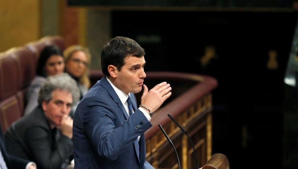Albert Rivera, durante su intervención en la sesión plenaria de la segunda votación de investidura de Sánchez