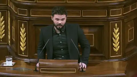 Gabriel Rufián en la segunda sesión de investidura Gabriel Rufián en la segunda sesión de investidura