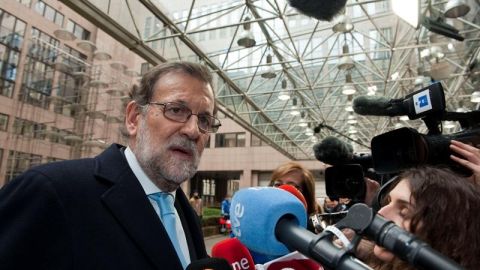 El presidente del Gobierno en funciones, Mariano Rajoy, en Bruselas