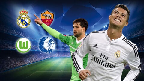 Real Madrid-Roma y Wolfsburgo-Gante