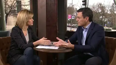 Susanna Griso con Pedro Sánchez. Susanna Griso con Pedro Sánchez.