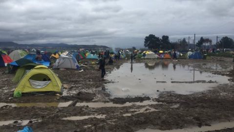 Imagen del campo de refugiados al norte de Grecia