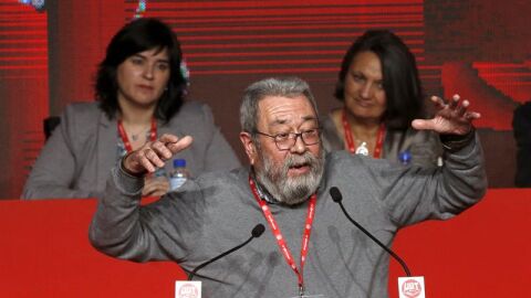  El secretario general de UGT, C&aacute;ndido M&eacute;ndez, durante su intervenci&oacute;n en el 42 Congreso Confederal de UGT en Madrid.