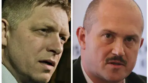 Robert Fico y Marian Kotleba Líderes políticos eslovacos