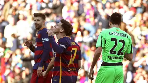 Messi celebra un gol ante el Getafe Messi celebra un gol ante el Getafe