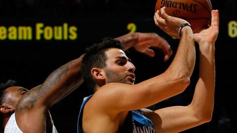 Ricky Rubio en acci&oacute;n con los Timberwolves