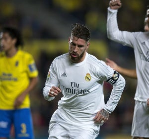 Sergio Ramos celebra su gol contra Las Palmas Sergio Ramos celebra su gol contra Las Palmas