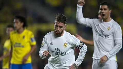 Sergio Ramos celebra su gol contra Las Palmas Sergio Ramos celebra su gol contra Las Palmas